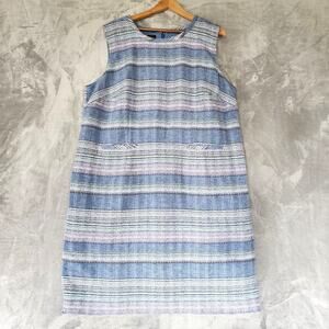 Talbots Blue and Pink Striped Midi Dress